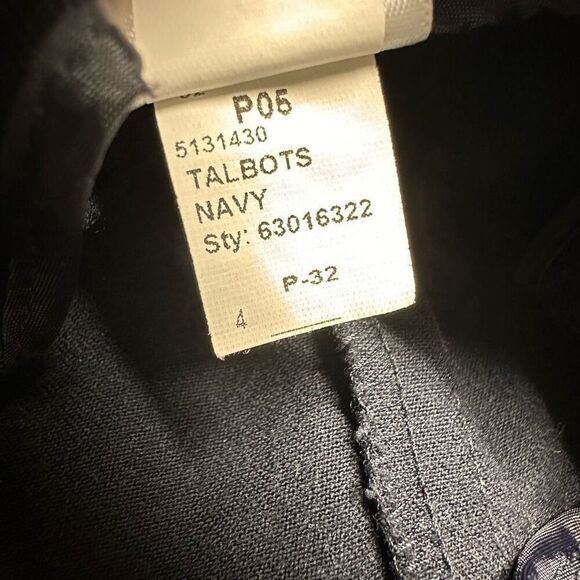 Talbots Navy Flat Front Trouser Pant size 4 - Picture 7 of 7
